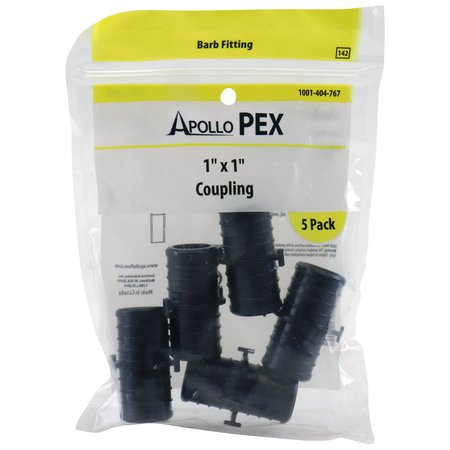 APOLLO PEX 1 in. Plastic PEX Barb Coupling (5-Pack), 5PK PXPAC115PK